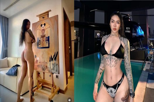 Thủy Tạ dâm đãng, trần truồng khoe hình xăm khiến người ta nứng